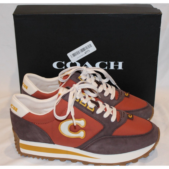 Coach Runner Sneakers MEN SZ 8 WOMEN\'S SZ 10 RUST/MAPLE NIB‎ $195 main image 6
